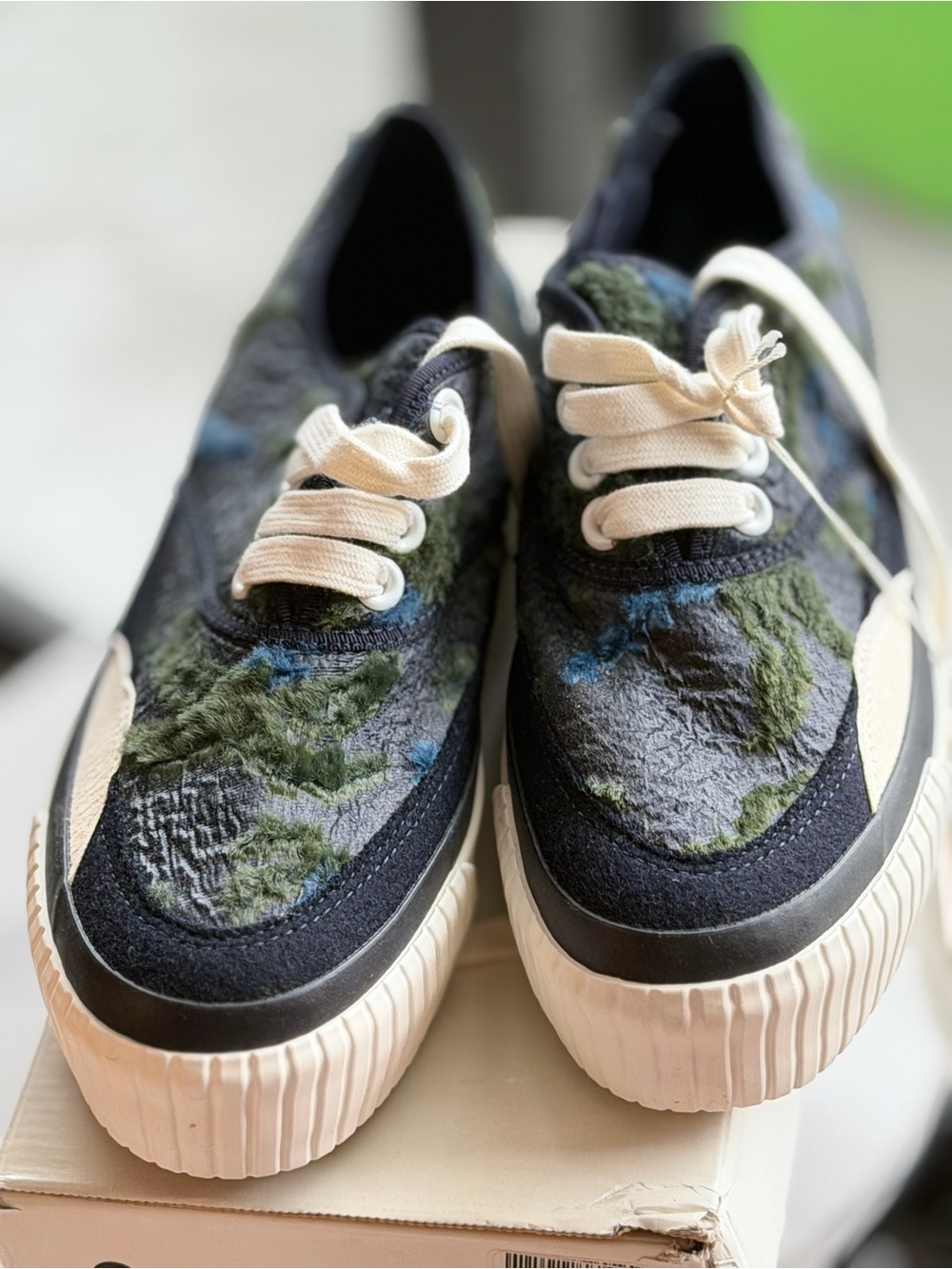 NEW Julien David Inka Low Cut Navy Platform Sneakers EU 38 US 6